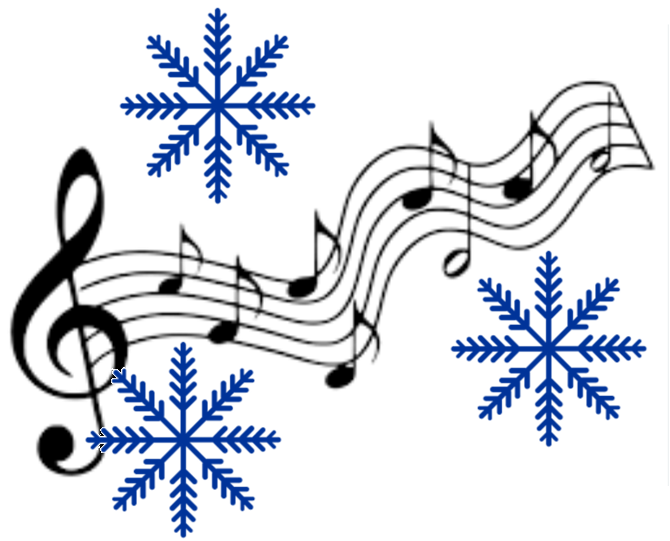 Music notes with snowflakes