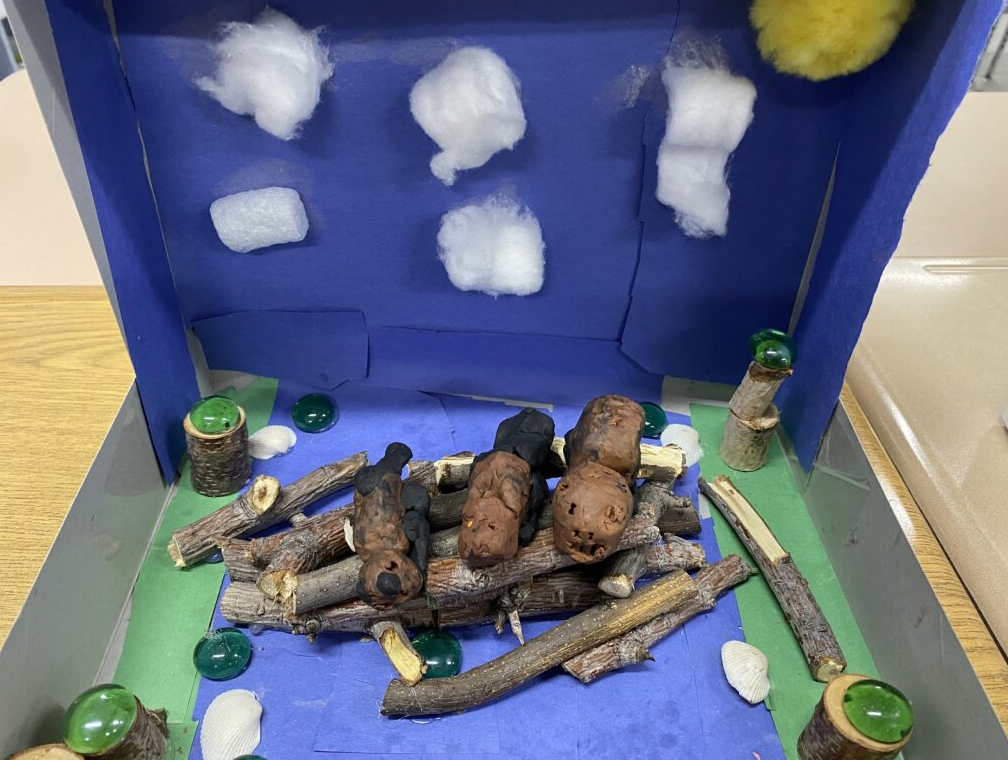 Two beavers in their habitat - pond with beaver dam