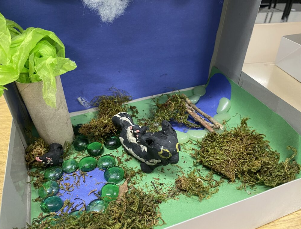 Clay skunk in it's habitat - forest