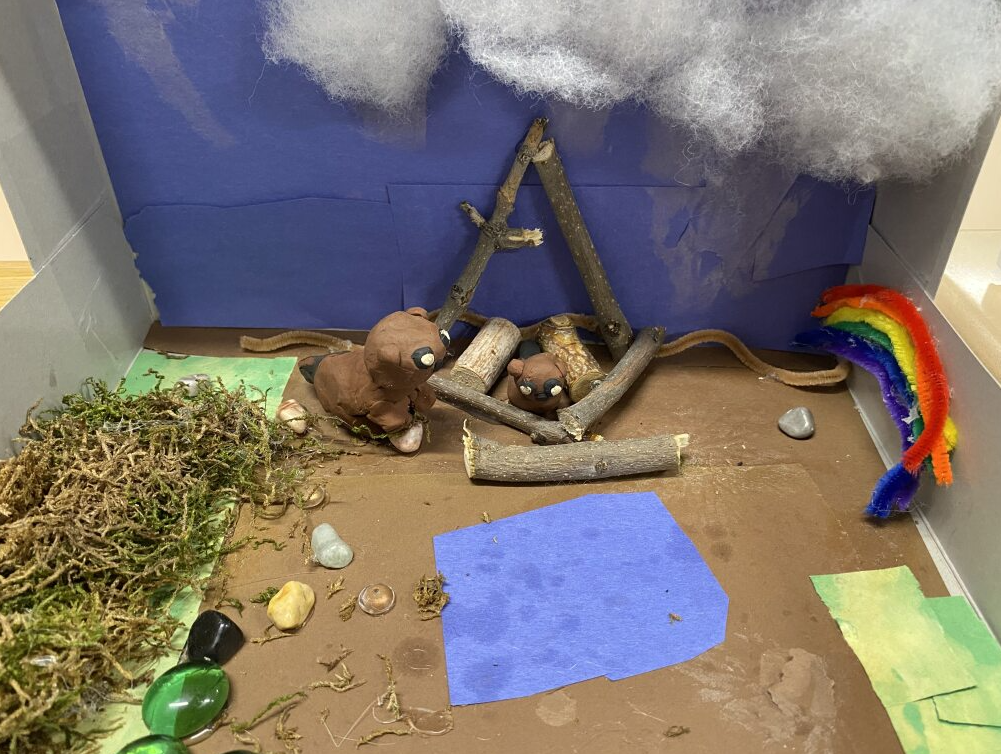 Clay beaver in it's habitat - pond