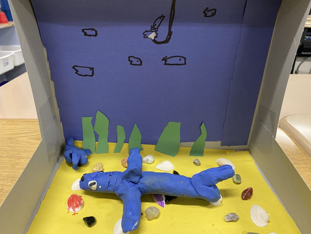 Clay shark in it's habitat - water