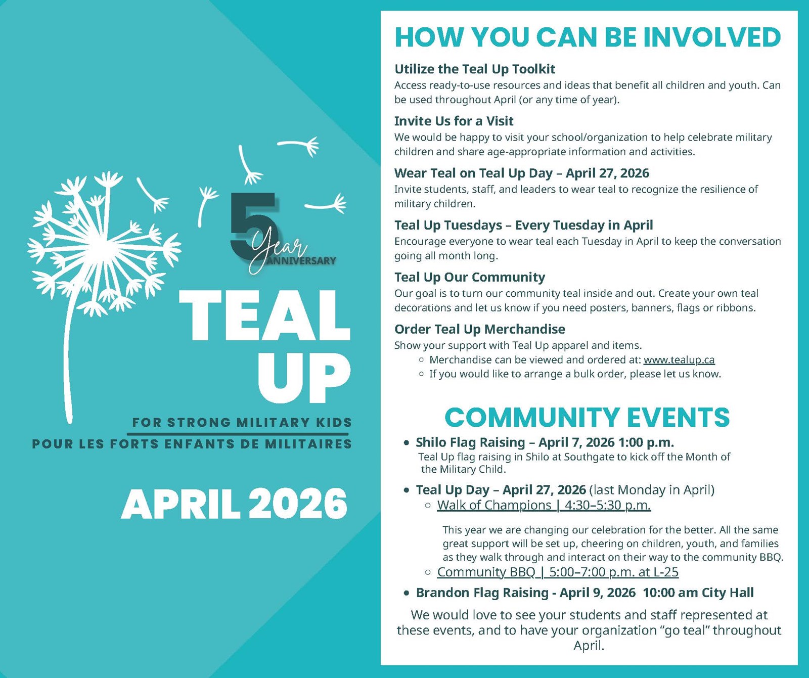 Month of the Military Child Upcoming Local Events Poster (ENG)