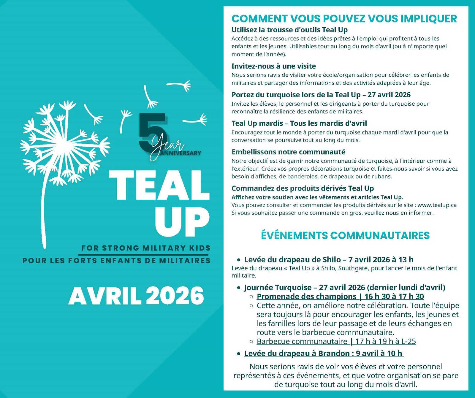 Month of the Military Child Upcoming Local Events Poster (FR)