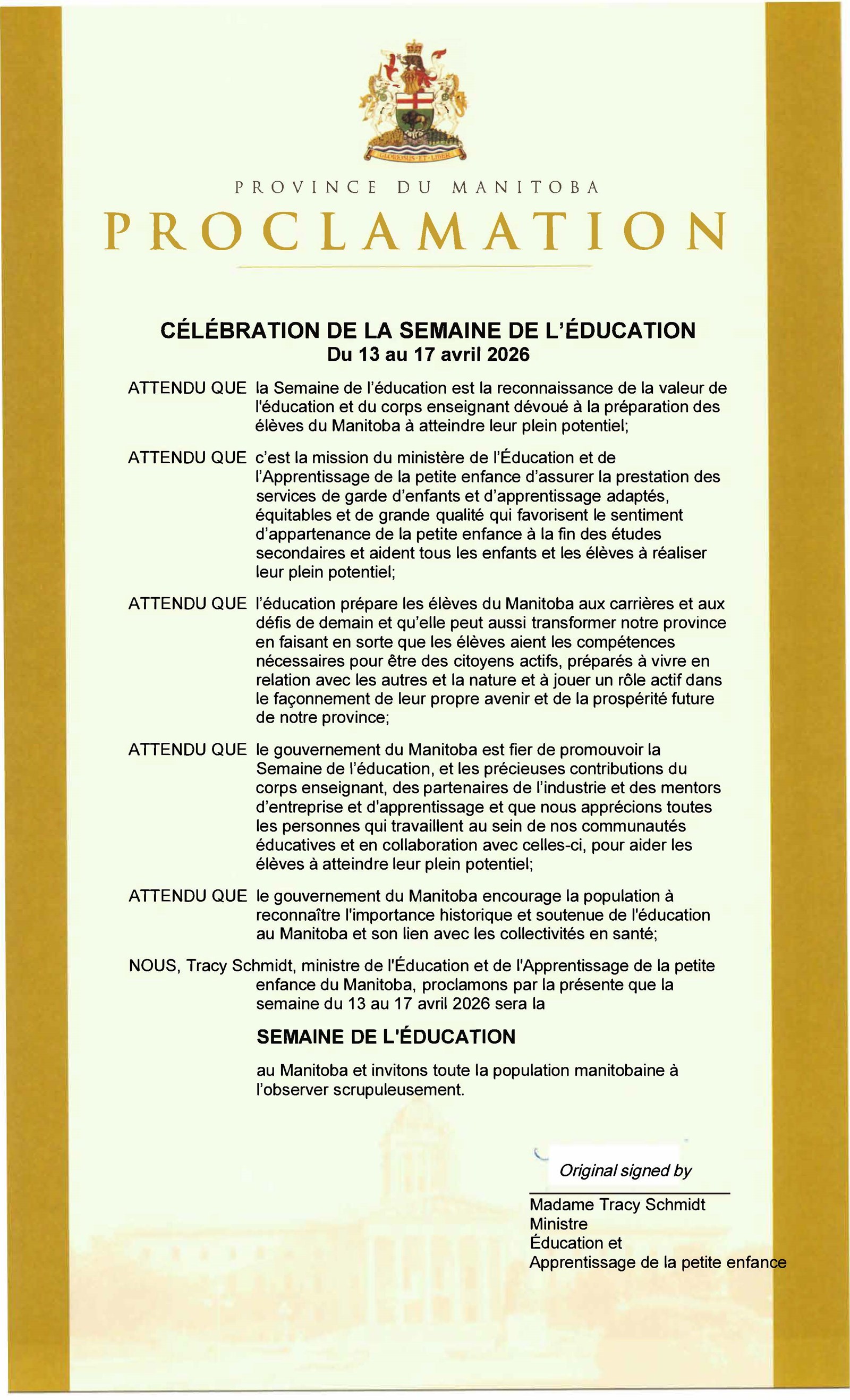 Celebrating Education Week (FR Proclamation)