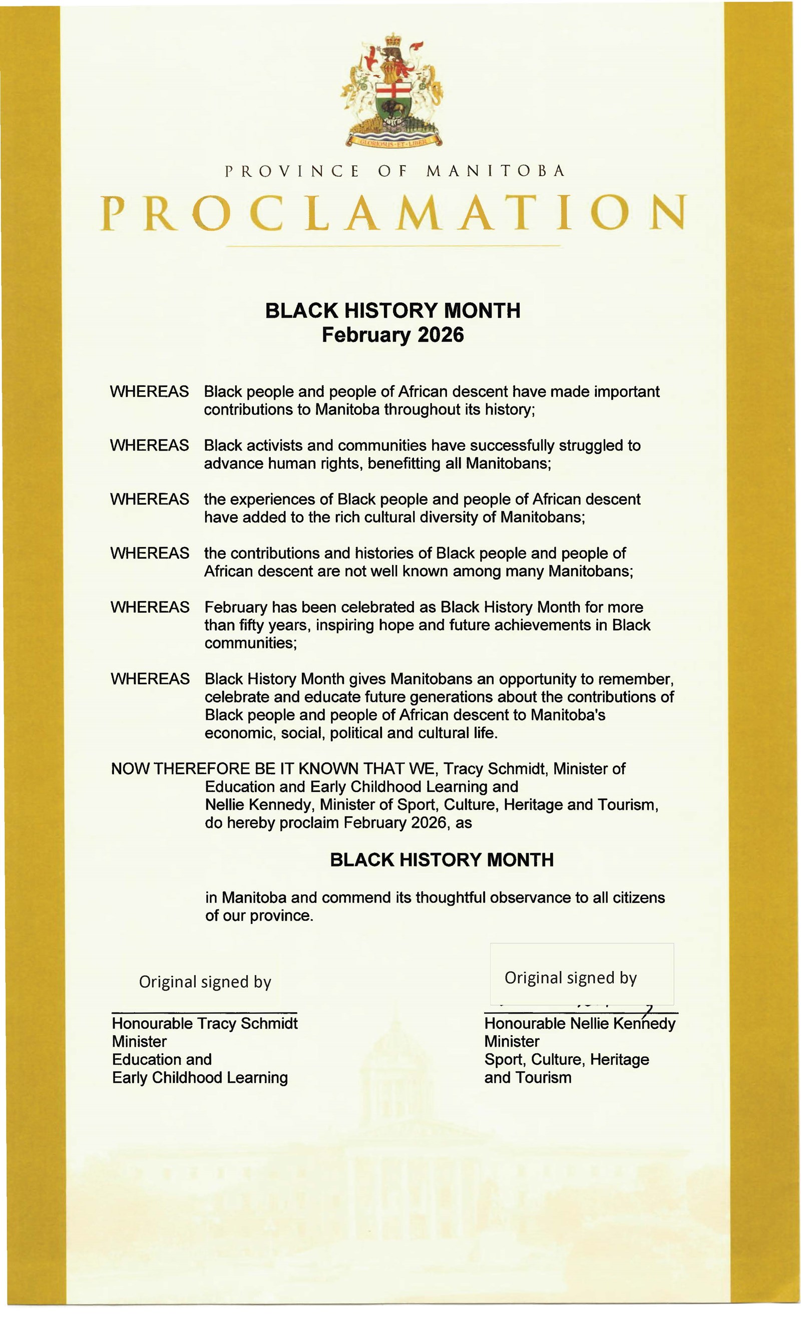 Black History Month Proclamation (English)