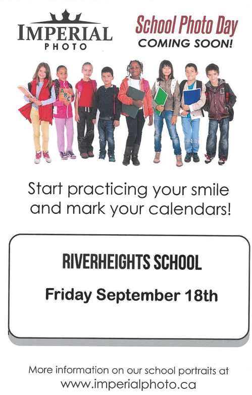 Imperial Photo School Photo Day is coming soon! Start Practicing your smile and mark your calendars! Picture day is Friday, September 18th! 