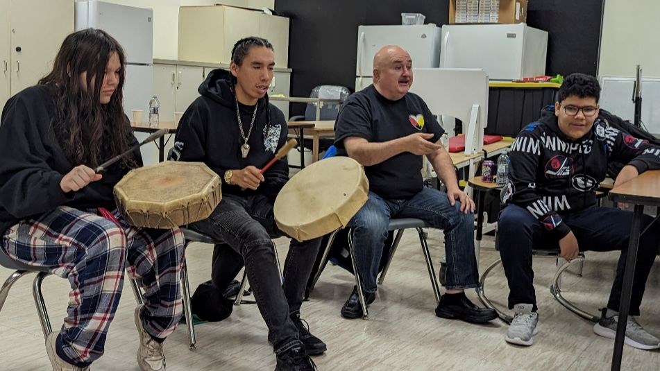 Our Grade 7/8 class drumming 1