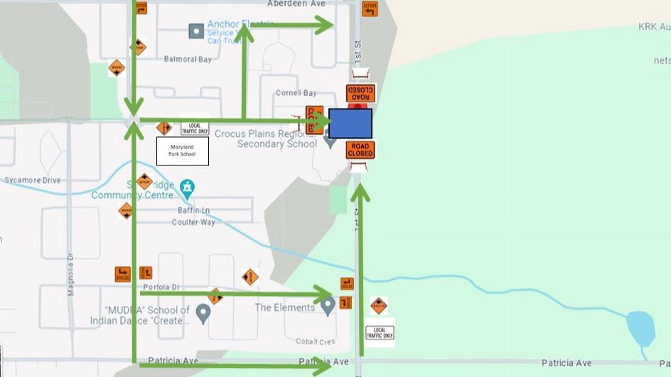 Traffice Redirection Map (1st Street & Maryland Avenue Closure)
